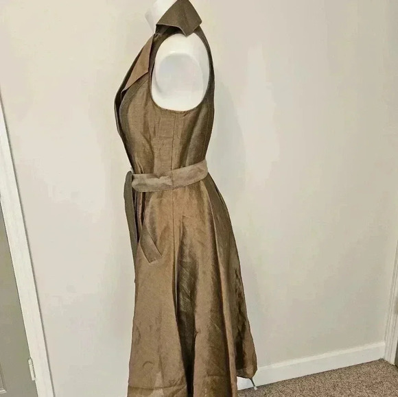 RICKIE FREEMAN Teri Jon Vintage Retro Sleeveless Shirtdress Linen Blend 4 - Picture 3 of 11